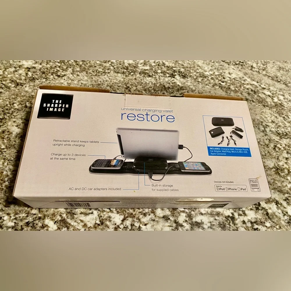 Universal charging valet for Apple iPhone, iPad & iPod
